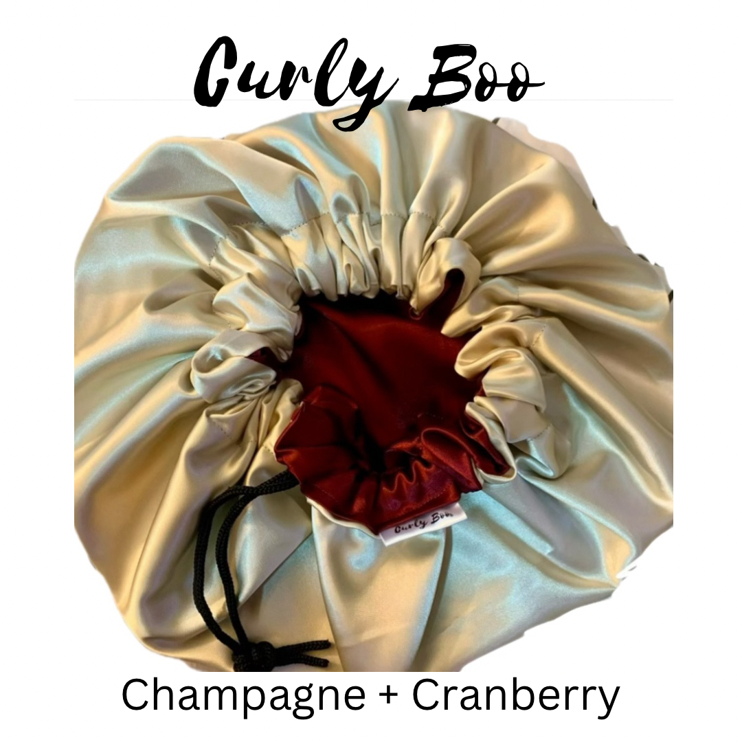 Curly Boo Custom Drawstring Satin Bonnet - Curly Boo