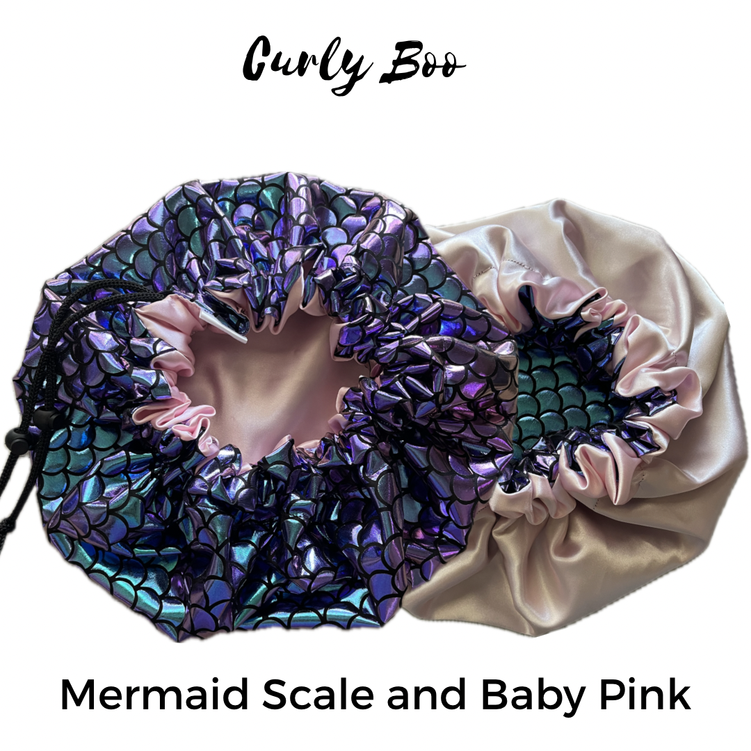 Curly Boo Custom Drawstring Satin Bonnet - Curly Boo