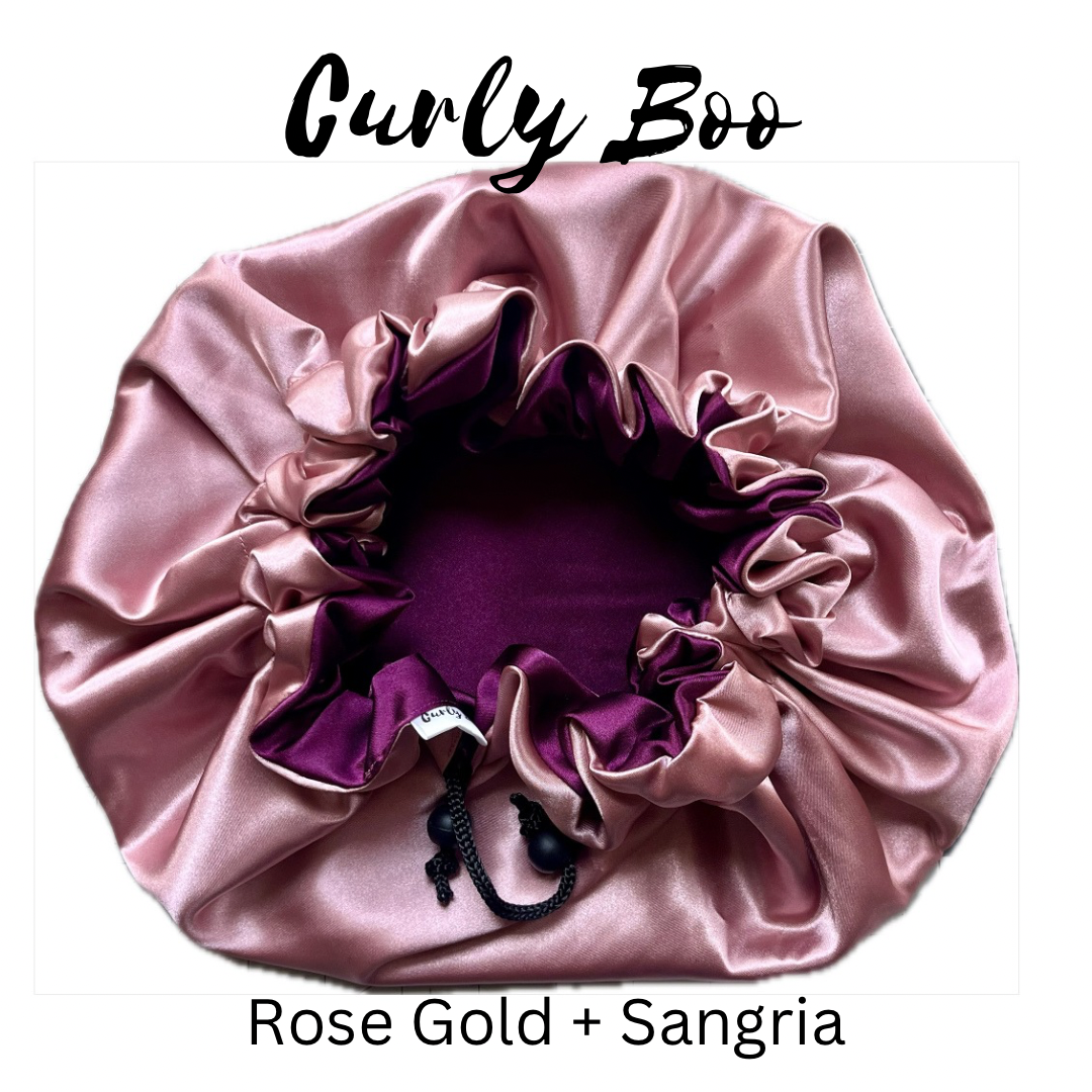 Curly Boo Custom Drawstring Satin Bonnet - Curly Boo