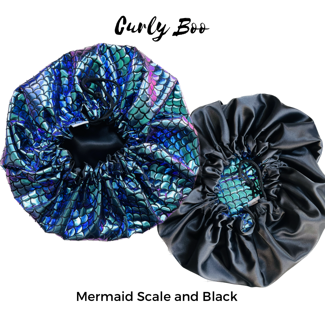 Curly Boo Custom Drawstring Satin Bonnet - Curly Boo