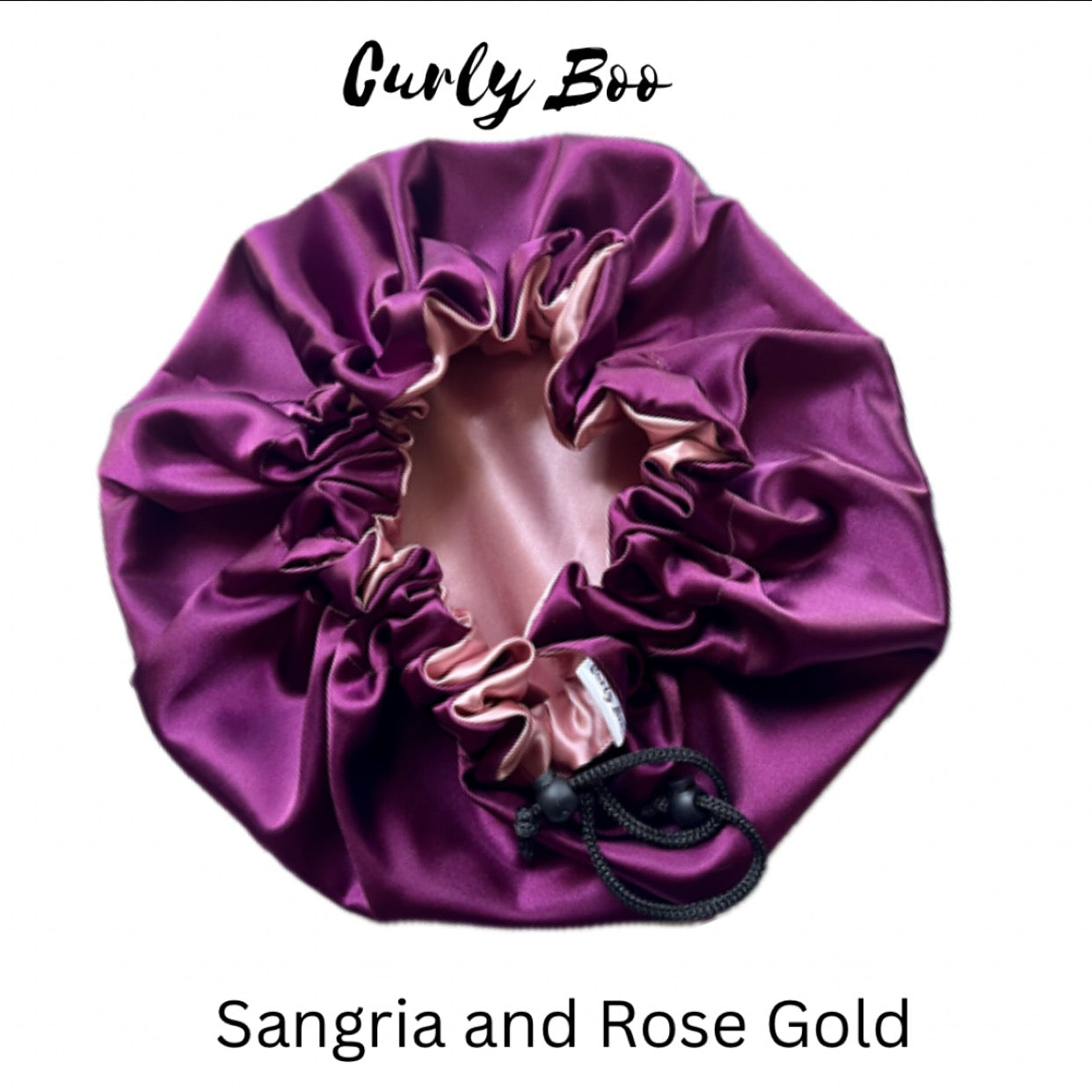 Curly Boo Custom Drawstring Satin Bonnet - Curly Boo