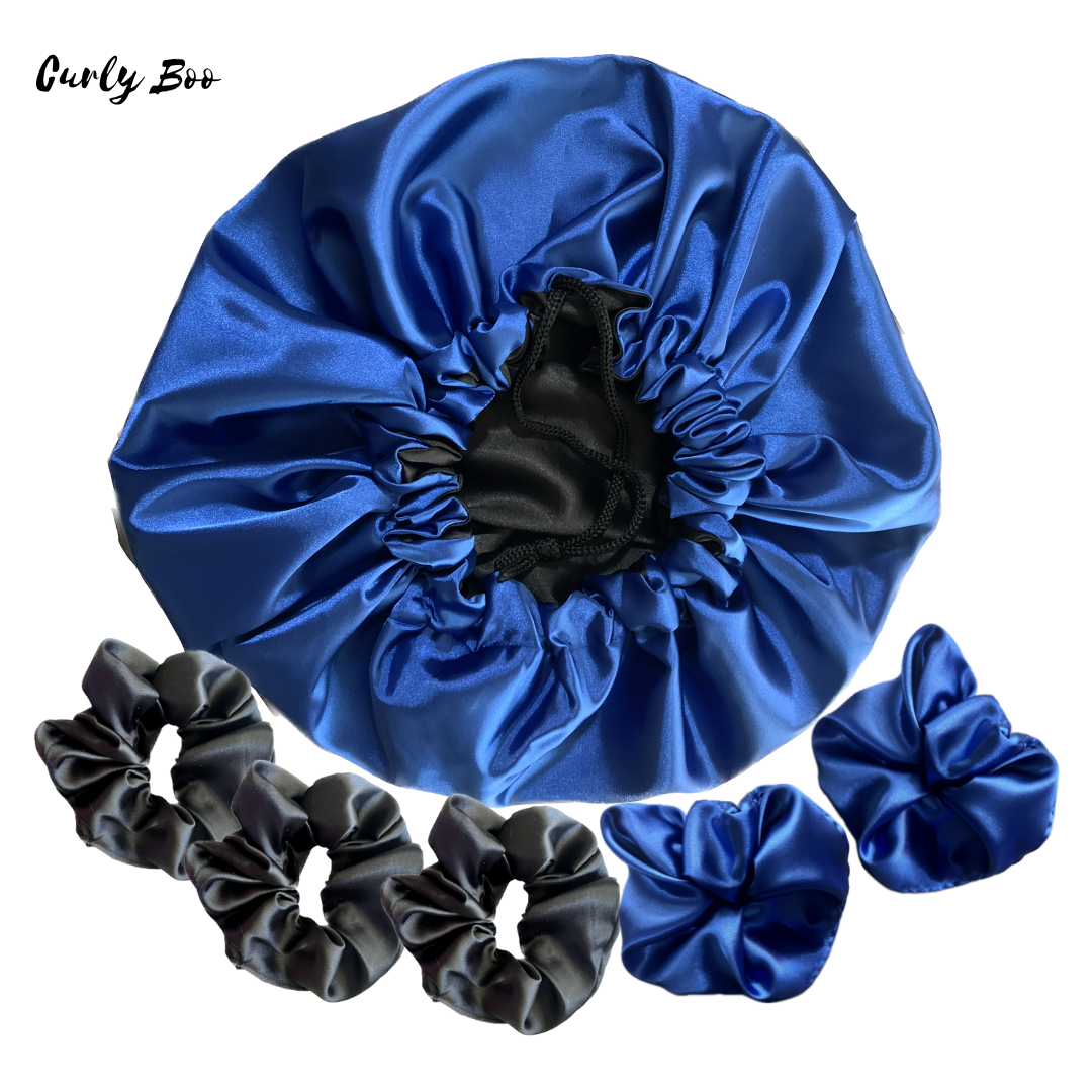 Satin Bonnet & Satin Scrunchies Bundle - Curly Boo