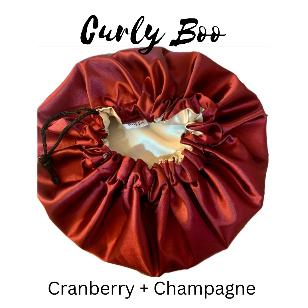 Curly Boo Custom Drawstring Satin Bonnet - Curly Boo