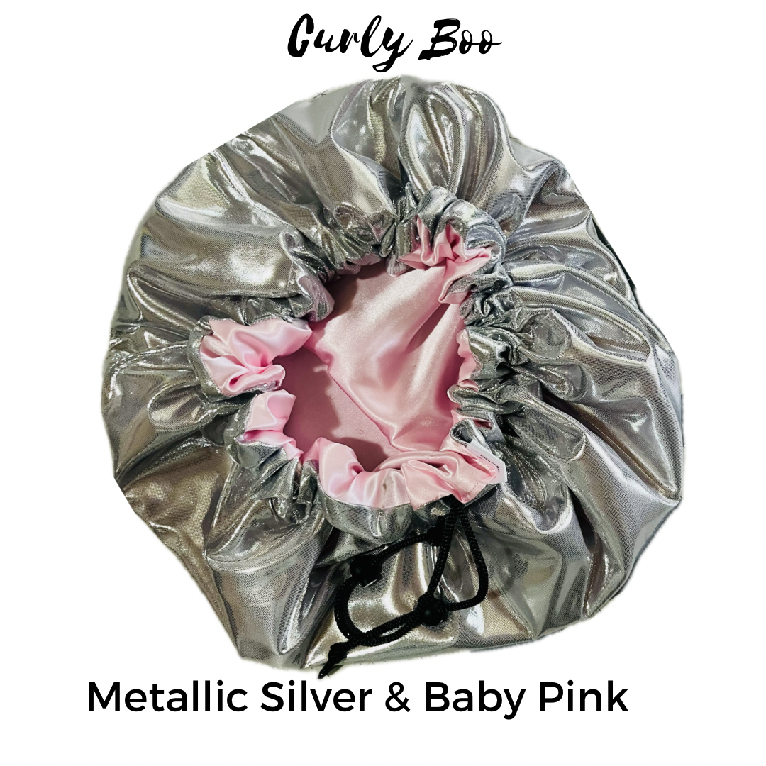 Curly Boo Custom Drawstring Satin Bonnet - Curly Boo