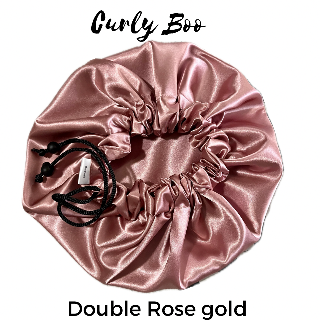 Curly Boo Custom Drawstring Satin Bonnet - Curly Boo