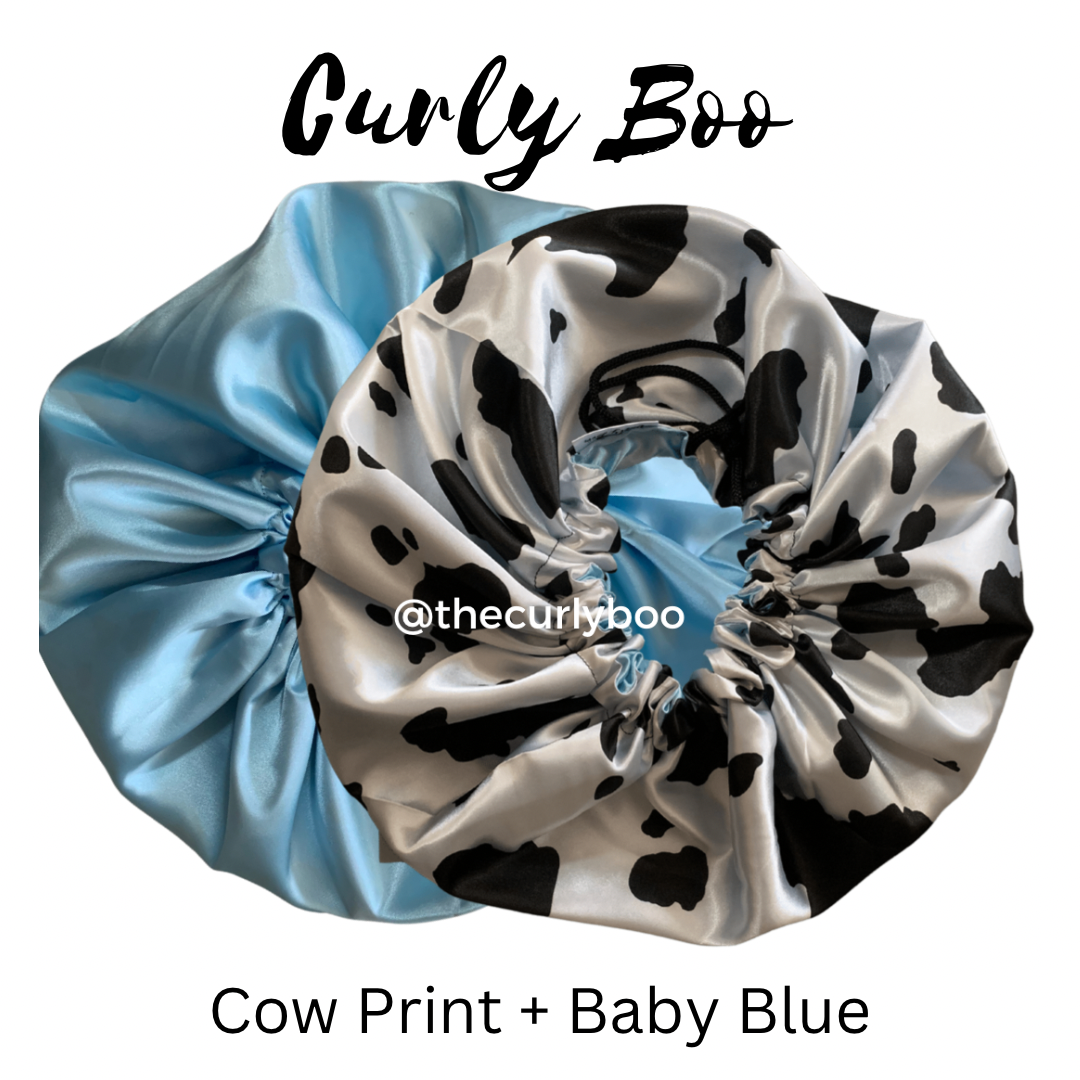 Curly Boo Custom Drawstring Satin Bonnet - Curly Boo