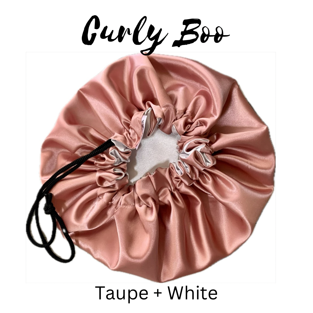 Curly Boo Custom Drawstring Satin Bonnet - Curly Boo