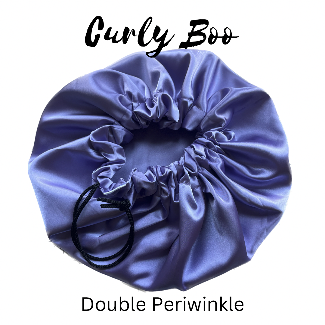 Curly Boo Custom Drawstring Satin Bonnet - Curly Boo