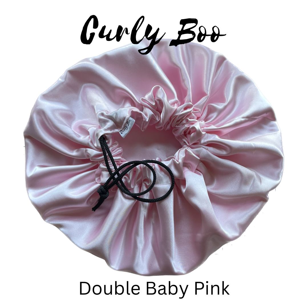 Curly Boo Custom Drawstring Satin Bonnet - Curly Boo