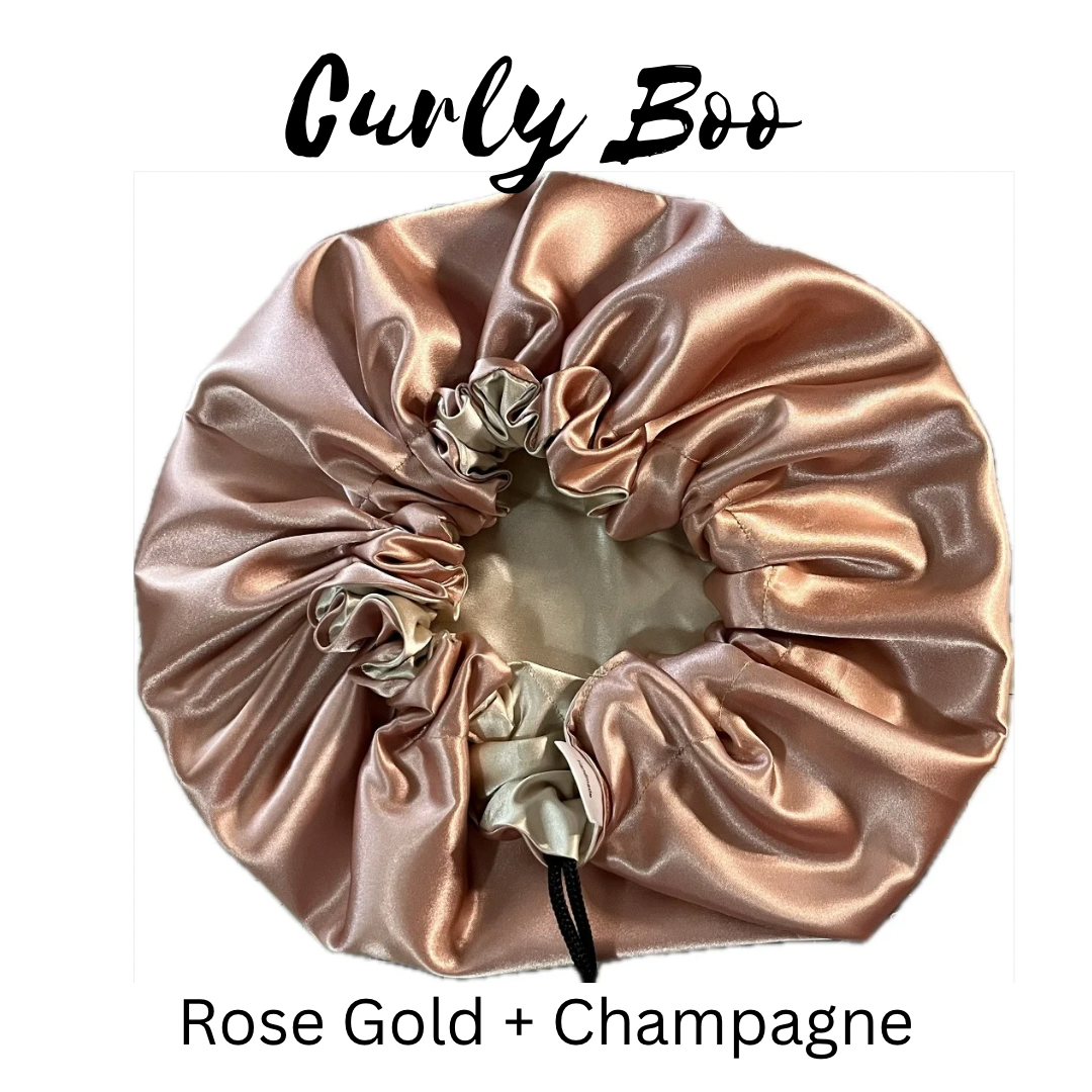Curly Boo Custom Drawstring Satin Bonnet - Curly Boo