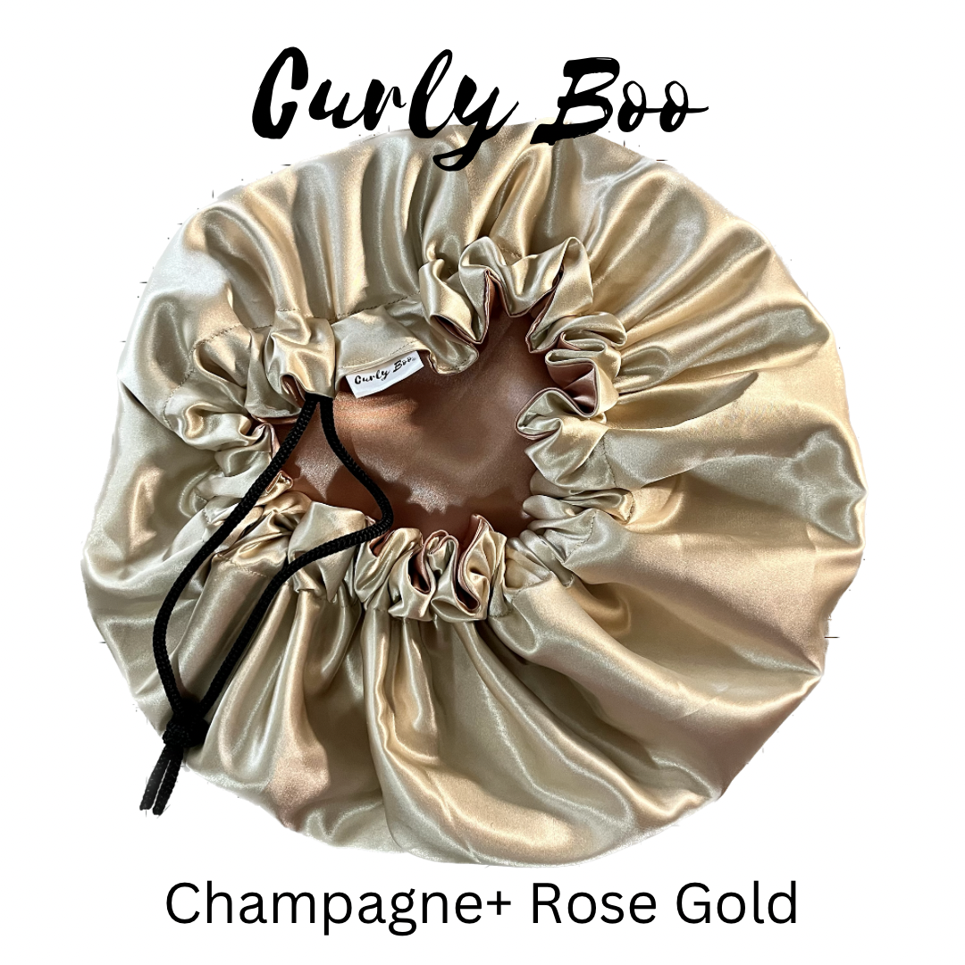 Curly Boo Custom Drawstring Satin Bonnet - Curly Boo