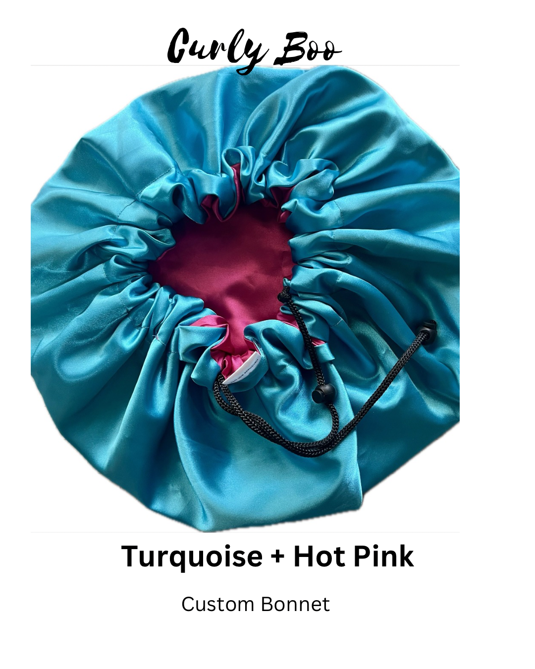 Curly Boo Custom Drawstring Satin Bonnet - Curly Boo
