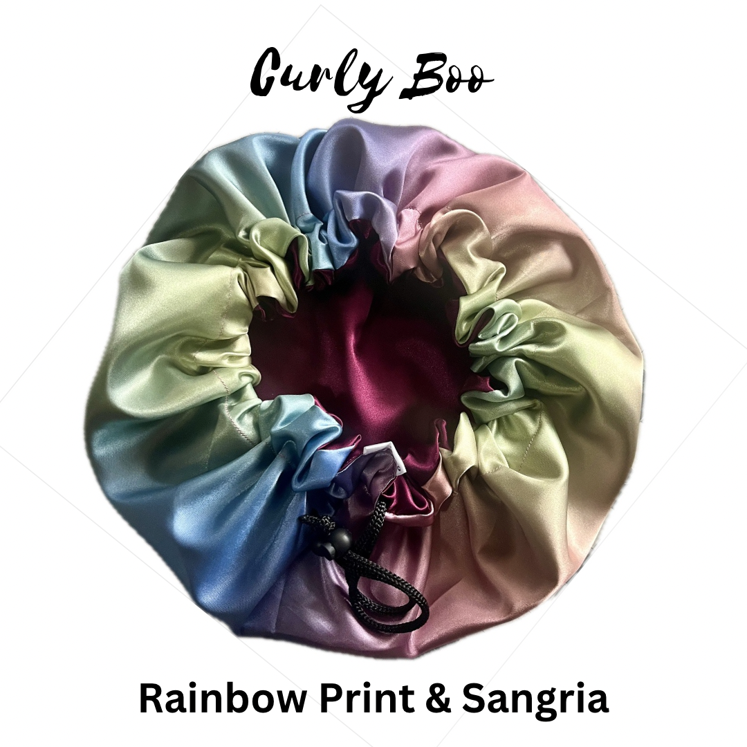Curly Boo Custom Drawstring Satin Bonnet - Curly Boo