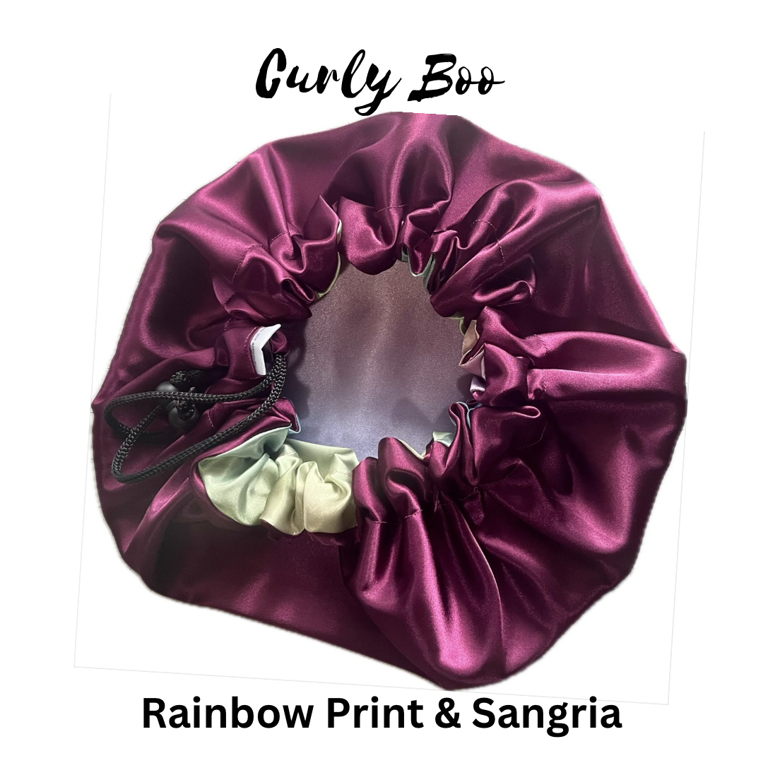 Curly Boo Custom Drawstring Satin Bonnet - Curly Boo
