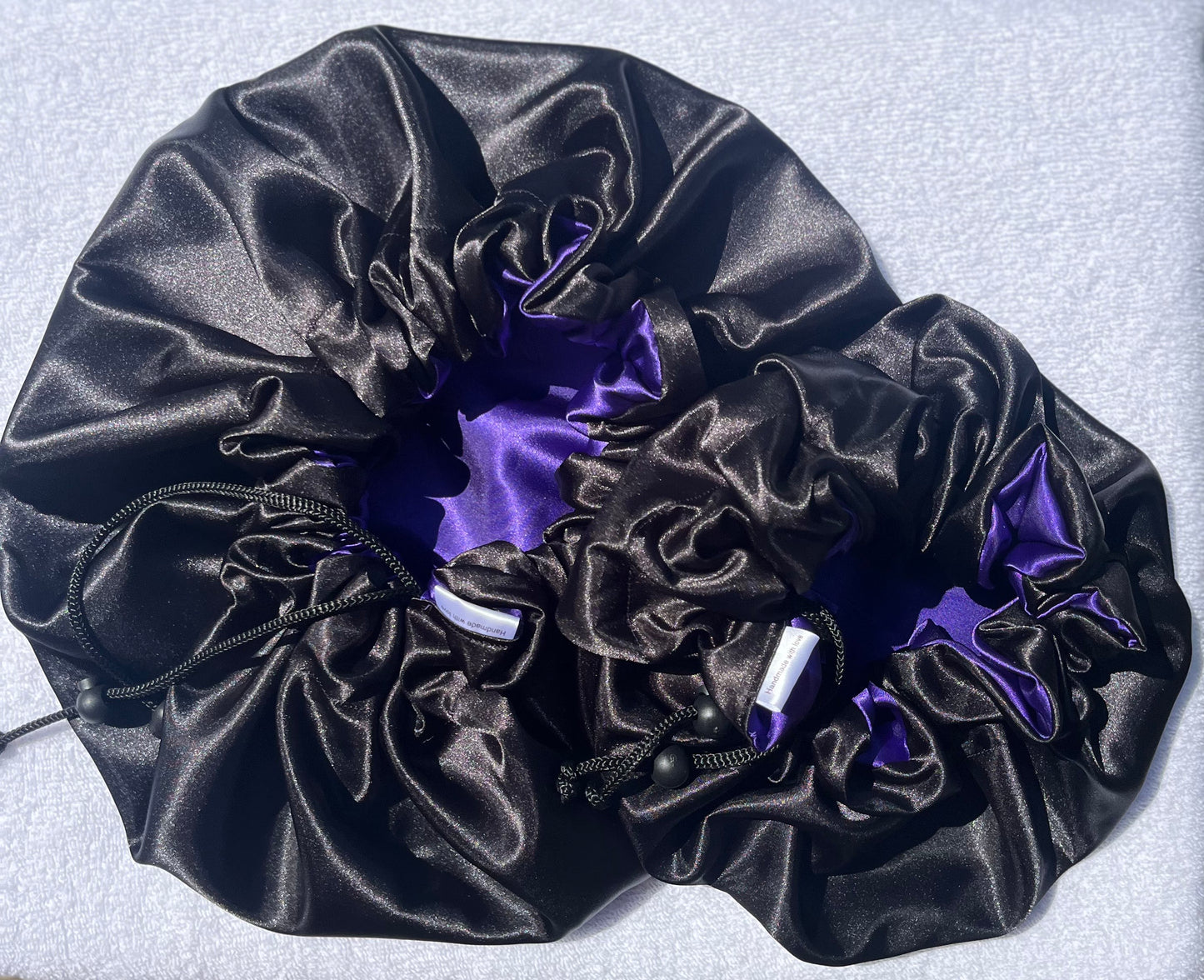 Mommy and Me Matching Satin Bonnets- Adjustable Satin Sleep Caps for Curly & Natural Hair - Curly Boo