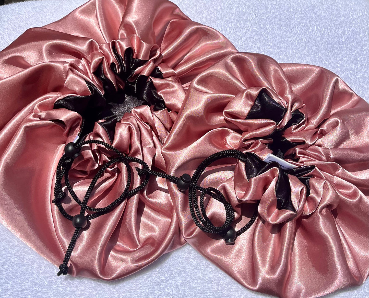Mommy and Me Matching Satin Bonnets- Adjustable Satin Sleep Caps for Curly & Natural Hair - Curly Boo