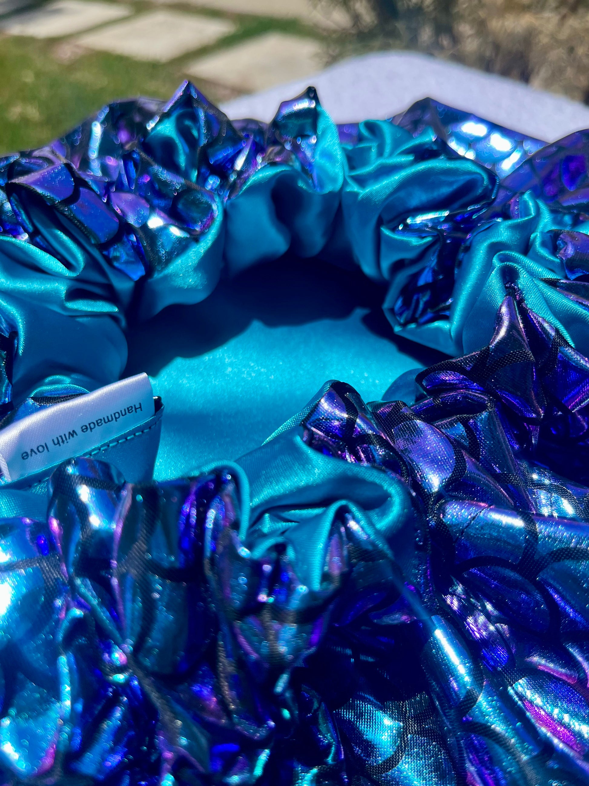 Mermaid Print Satin Hair Bonnet Collection-Adjustable Sleep Bonnets for Curly & Natural Hair - Curly Boo