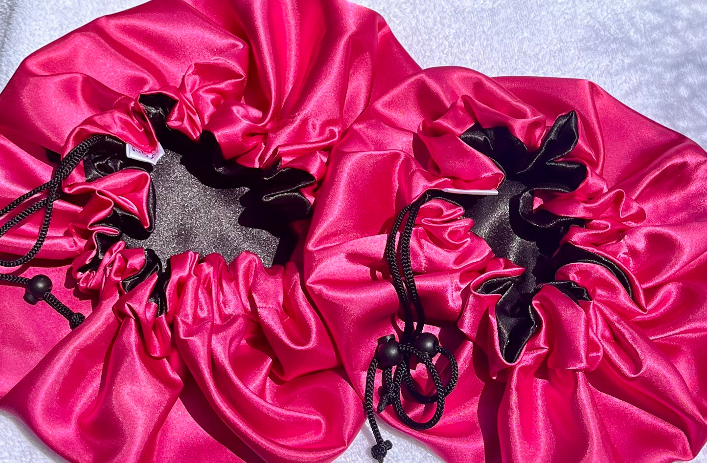 Mommy and Me Matching Satin Bonnets- Adjustable Satin Sleep Caps for Curly & Natural Hair - Curly Boo