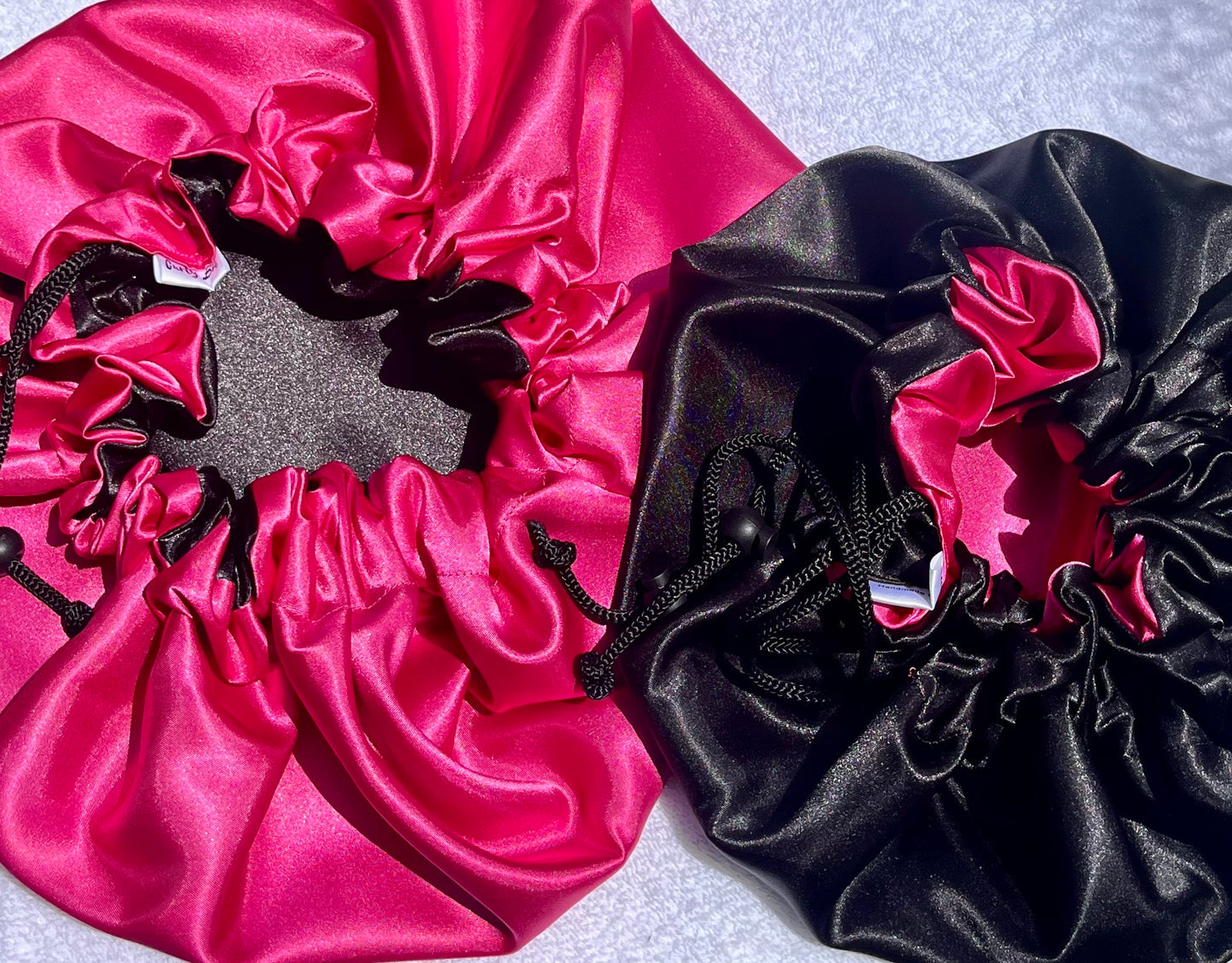 Mommy and Me Matching Satin Bonnets- Adjustable Satin Sleep Caps for Curly & Natural Hair - Curly Boo