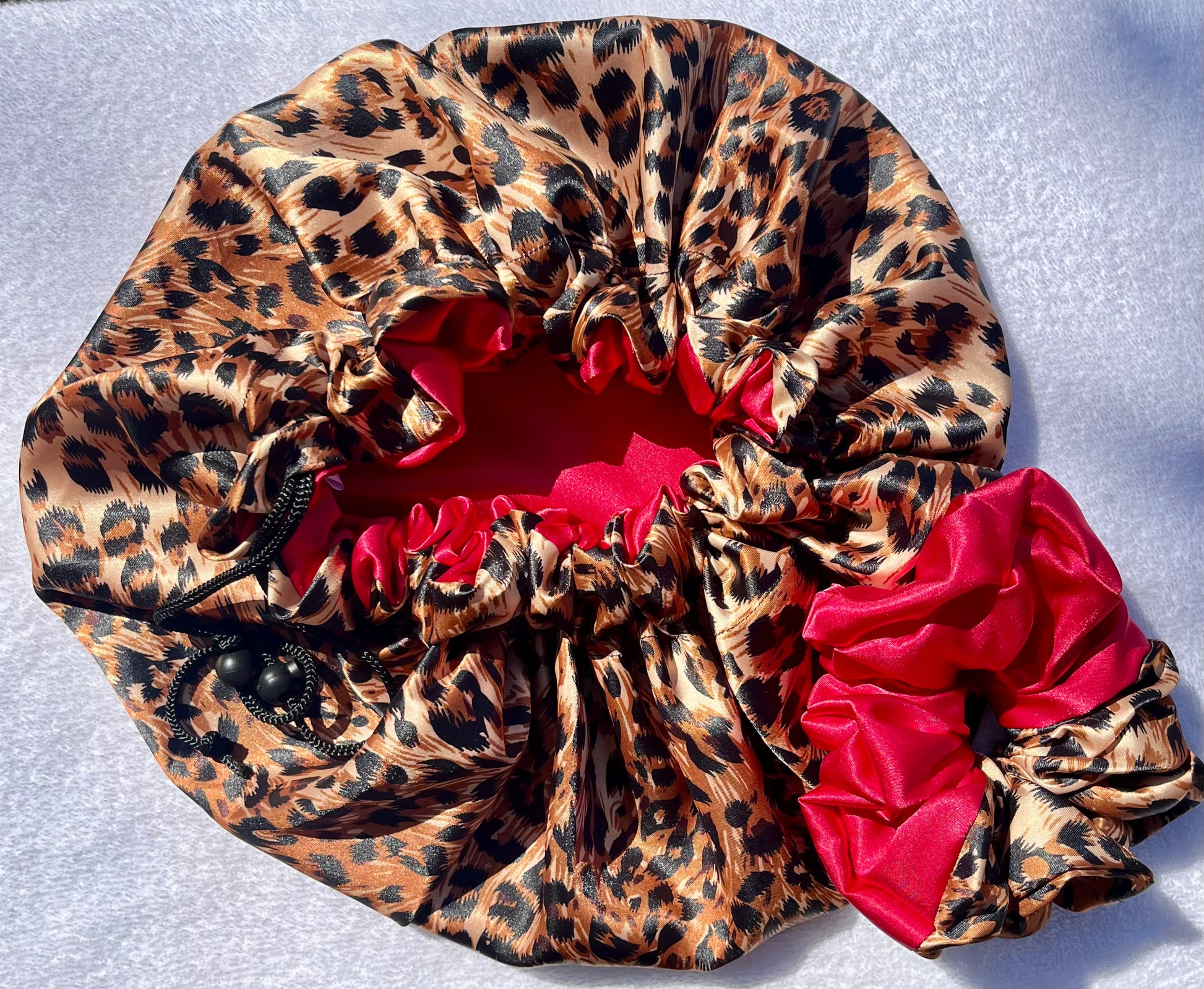 Custom Adjustable Satin Bonnet- Handmade Drawstring Sleep Cap for Curly & Natural Hair by Curly Boo - Curly Boo
