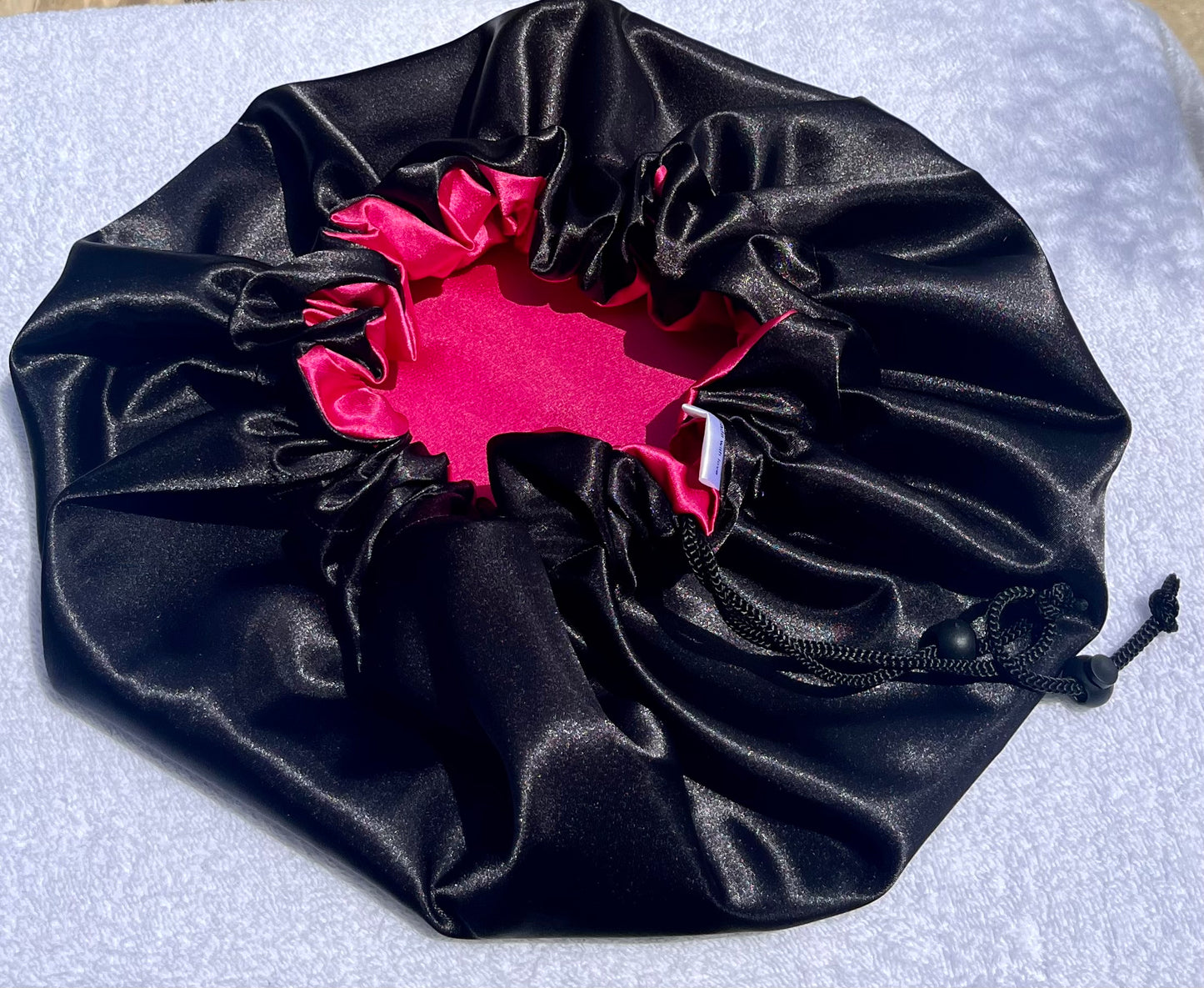 Curly Boo Satin Bonnet - Adjustable Satin Sleep Cap for Curly and Natural Hair
