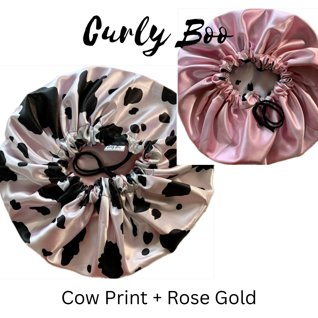 Curly Boo Custom Drawstring Satin Bonnet