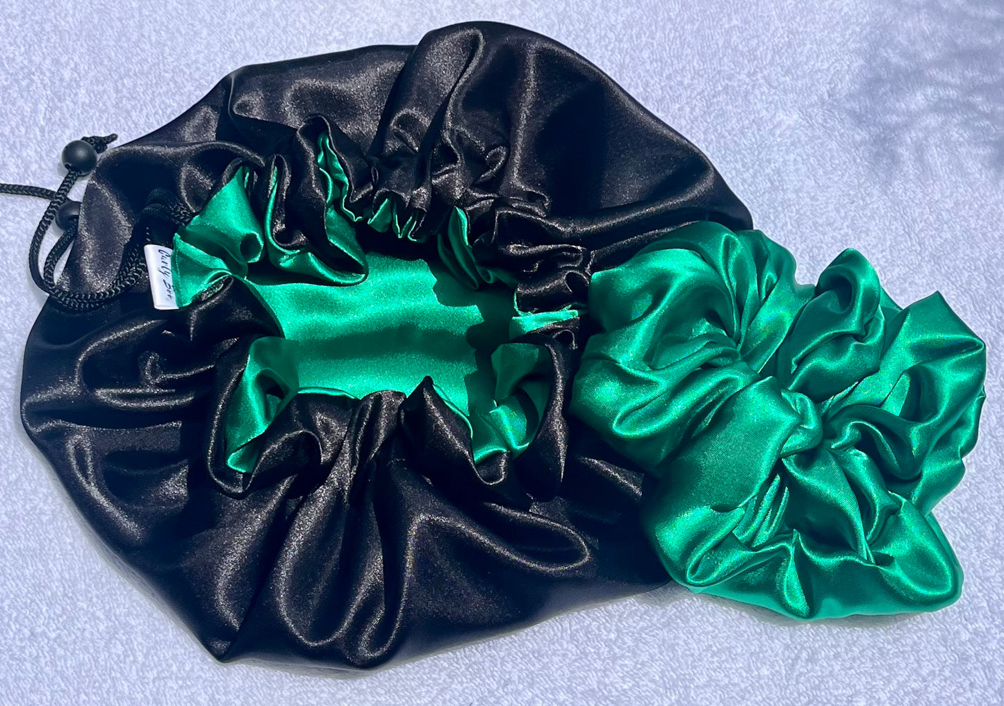 Curly Boo Satin Bonnet - Adjustable Satin Sleep Cap for Curly and Natural Hair