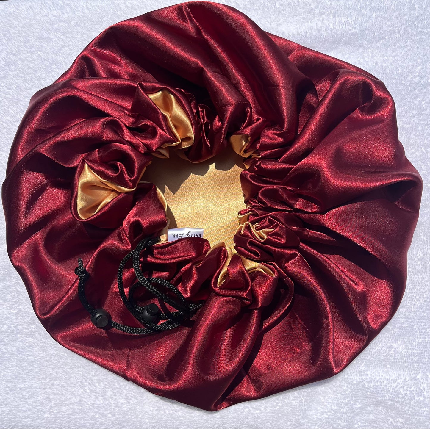 Curly Boo Satin Bonnet - Adjustable Satin Sleep Cap for Curly and Natural Hair