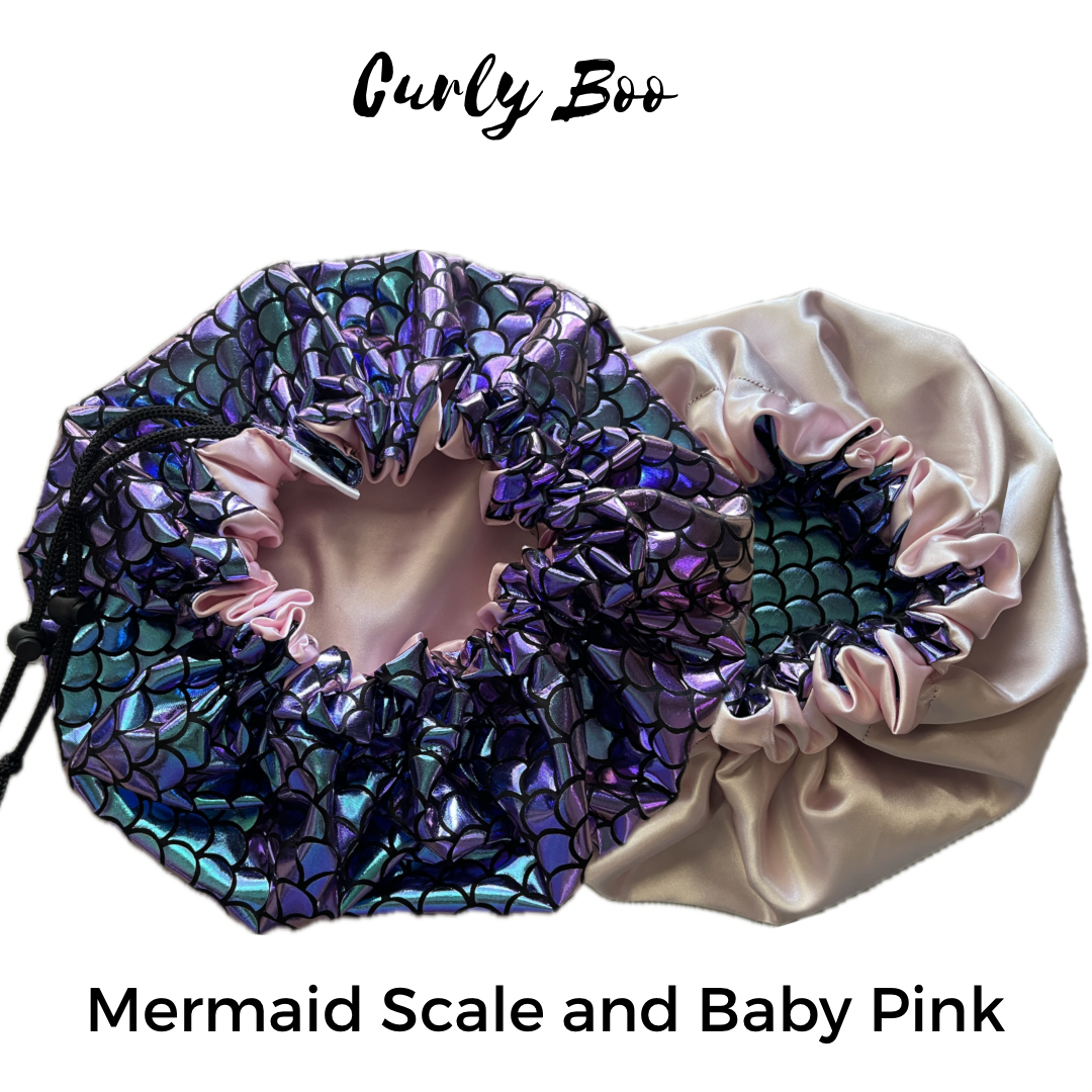 Curly Boo Custom Drawstring Satin Bonnet