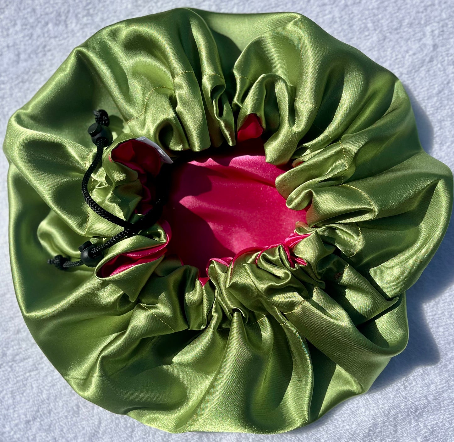 Custom Adjustable Satin Bonnet- Handmade Drawstring Sleep Cap for Curly & Natural Hair by Curly Boo - Curly Boo