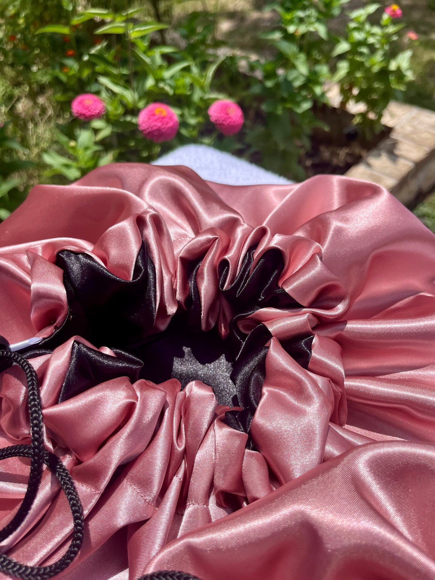 Curly Boo Satin Bonnet - Adjustable Satin Sleep Cap for Curly and Natural Hair