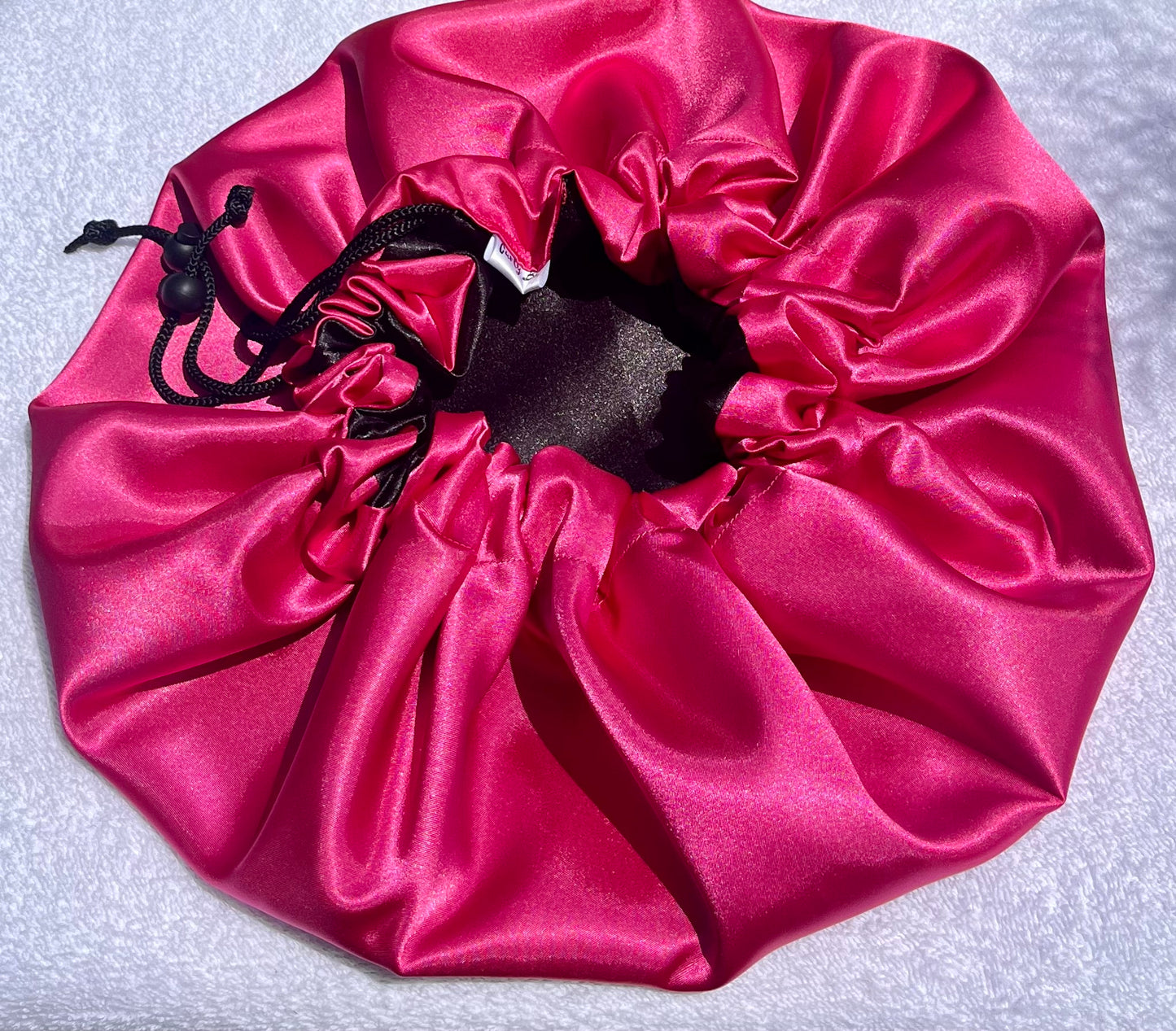 Curly Boo Satin Bonnet - Adjustable Satin Sleep Cap for Curly and Natural Hair