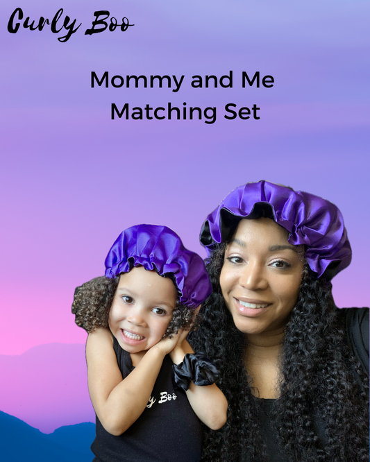 Curly Boo Mommy and Me Matching Satin Bonnets - Curly Boo