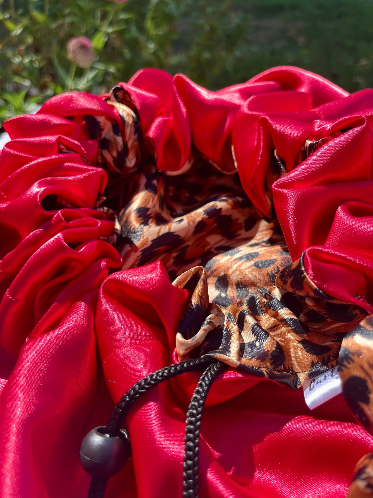 Custom Adjustable Satin Bonnet- Handmade Drawstring Sleep Cap for Curly & Natural Hair by Curly Boo - Curly Boo