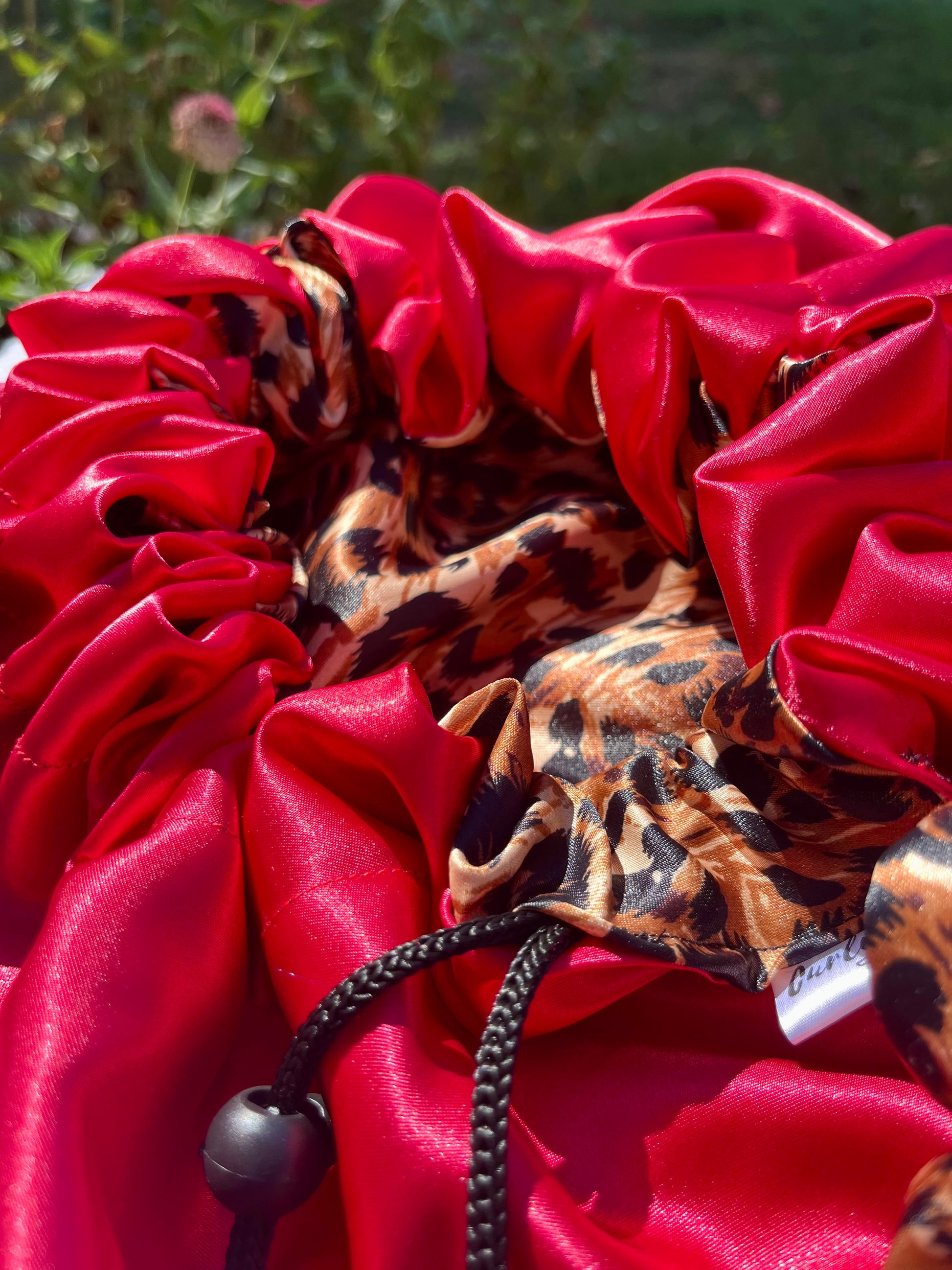 Custom Adjustable Satin Bonnet- Handmade Drawstring Sleep Cap for Curly & Natural Hair by Curly Boo - Curly Boo