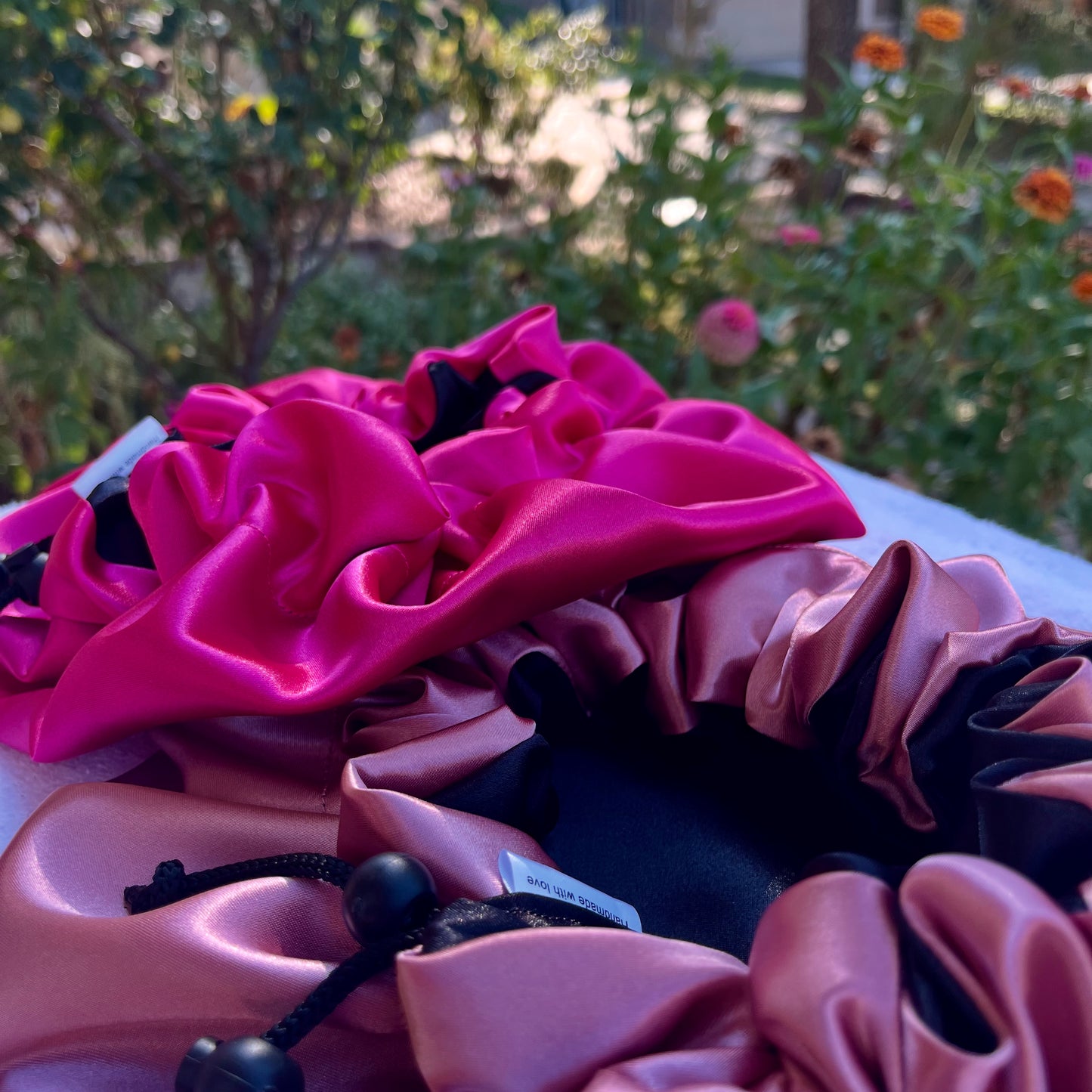 Curly Boo Satin Bonnet - Adjustable Satin Sleep Cap for Curly and Natural Hair