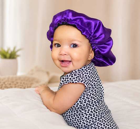 Curly Boo Child Satin Bonnet – Adjustable Satin Sleep Cap for Kids with Curly & Natural Hair