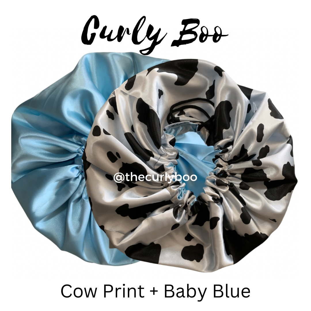 Curly Boo Custom Drawstring Satin Bonnet