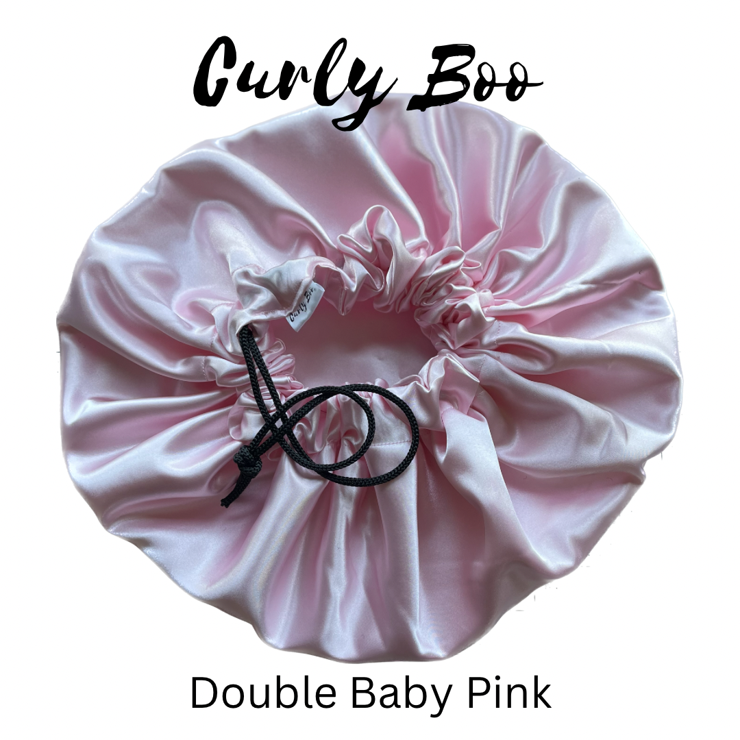 Curly Boo Custom Drawstring Satin Bonnet