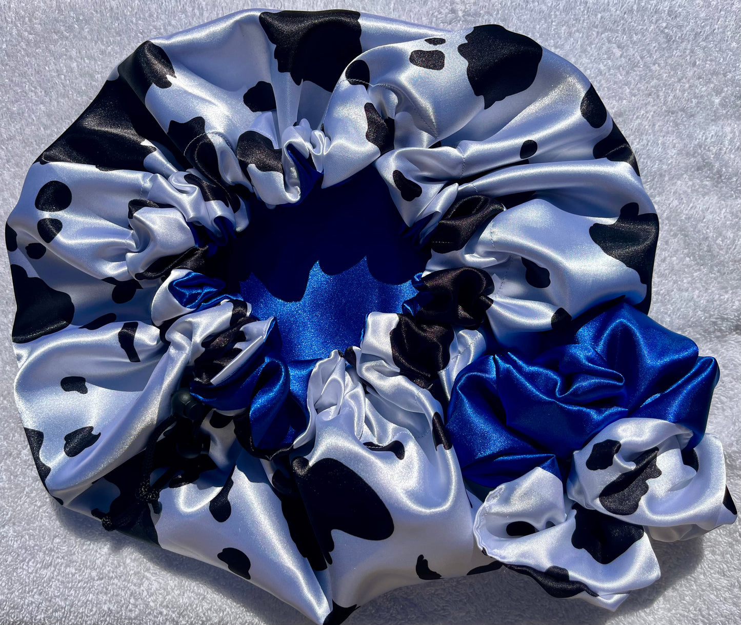 Custom Adjustable Satin Bonnet- Handmade Drawstring Sleep Cap for Curly & Natural Hair by Curly Boo