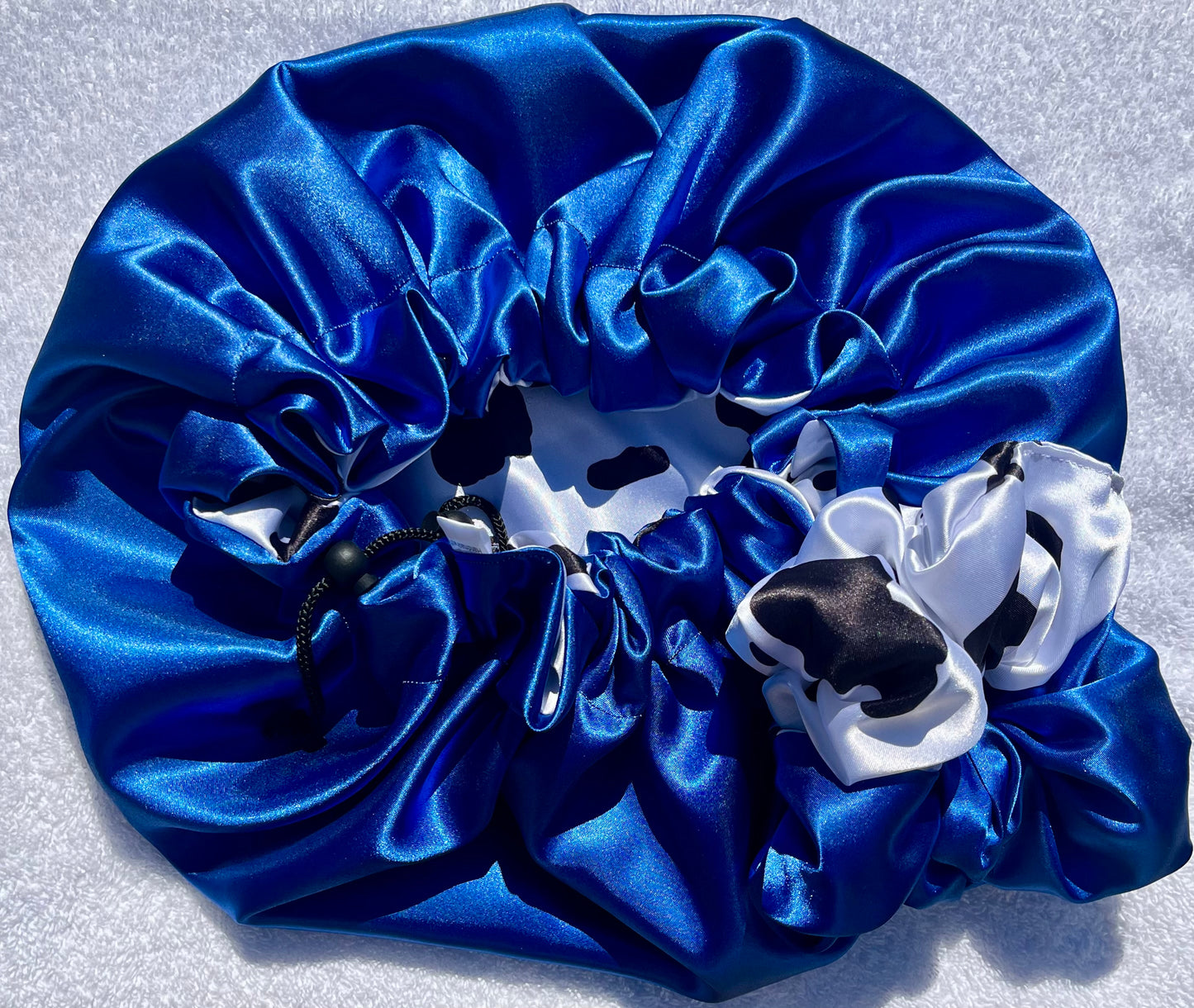 Custom Adjustable Satin Bonnet- Handmade Drawstring Sleep Cap for Curly & Natural Hair by Curly Boo