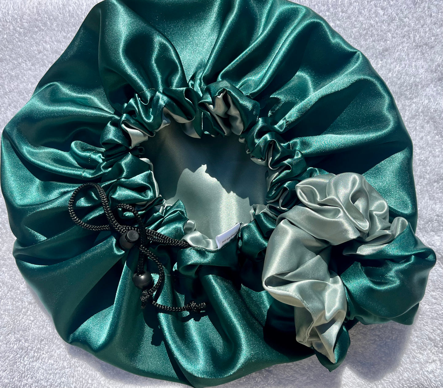Custom Adjustable Satin Bonnet- Handmade Drawstring Sleep Cap for Curly & Natural Hair by Curly Boo