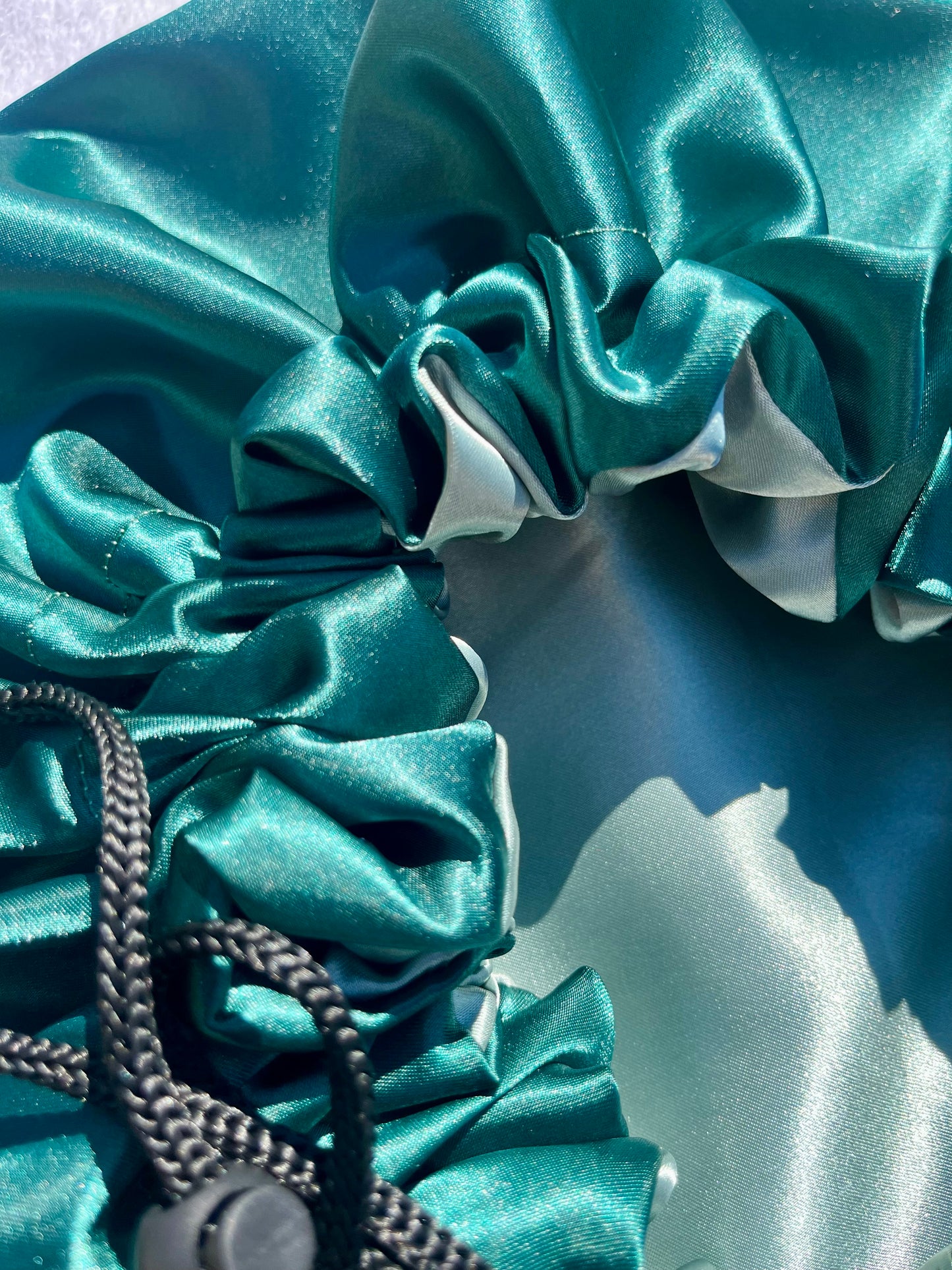 Mermaid Print Satin Hair Bonnet Collection-Adjustable Sleep Bonnets for Curly & Natural Hair