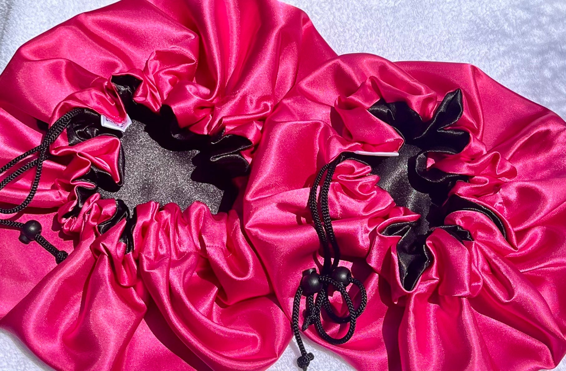 Mommy and Me Matching Satin Bonnets- Adjustable Satin Sleep Caps for Curly & Natural Hair - Curly Boo