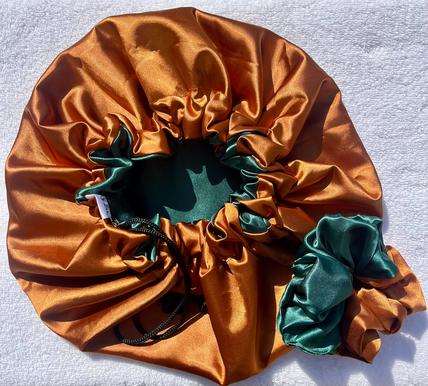 Custom Adjustable Satin Bonnet- Handmade Drawstring Sleep Cap for Curly & Natural Hair by Curly Boo